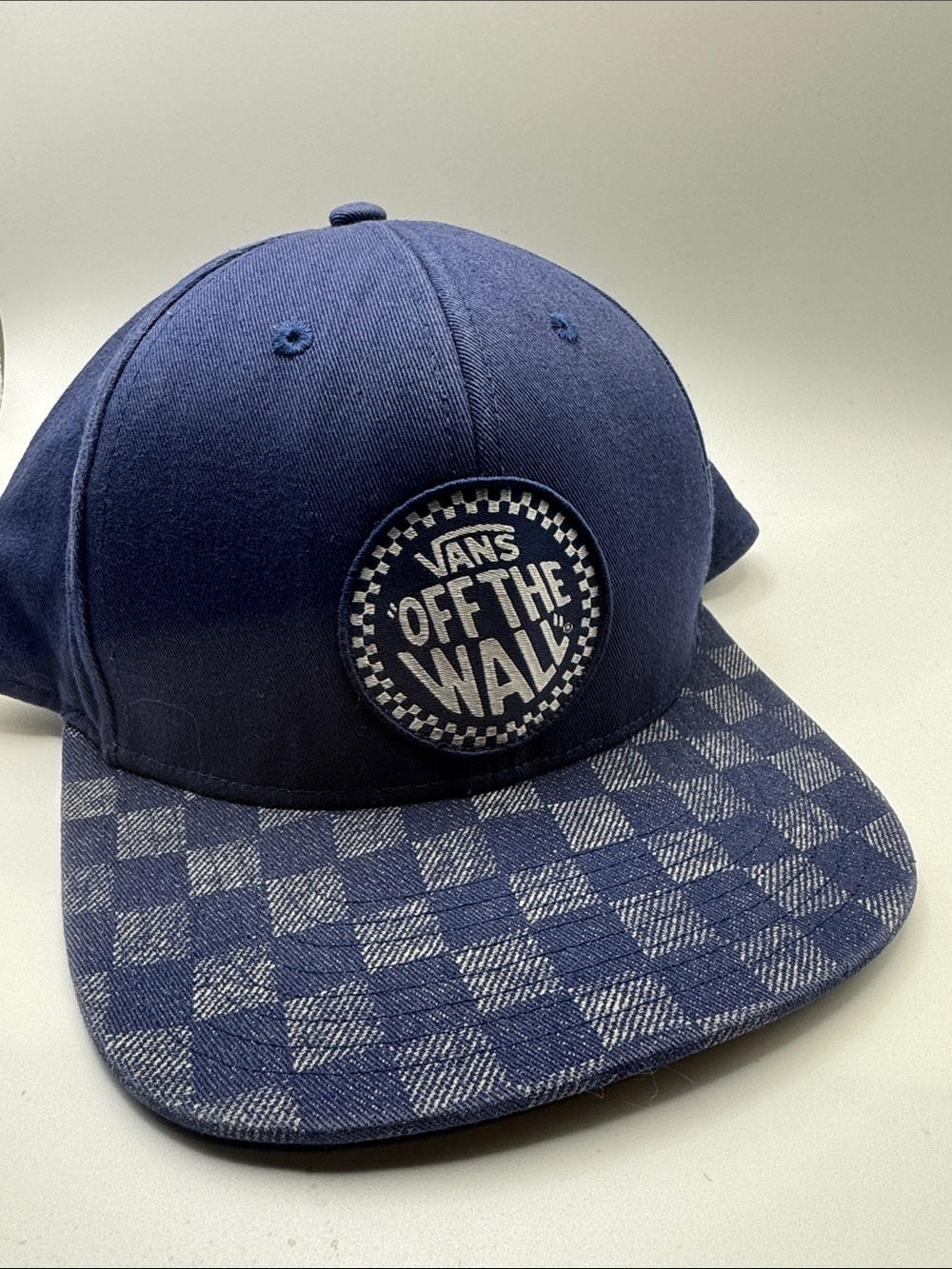 Vans Navy Blue Checkerboard 'Off The Wall' Snapback Hat